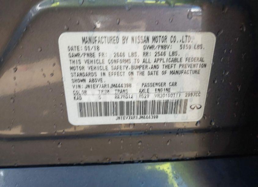 Photo 9 of 2018 Infiniti Q50 3.0T LUXE (VIN JN1EV7AR1JM444398)