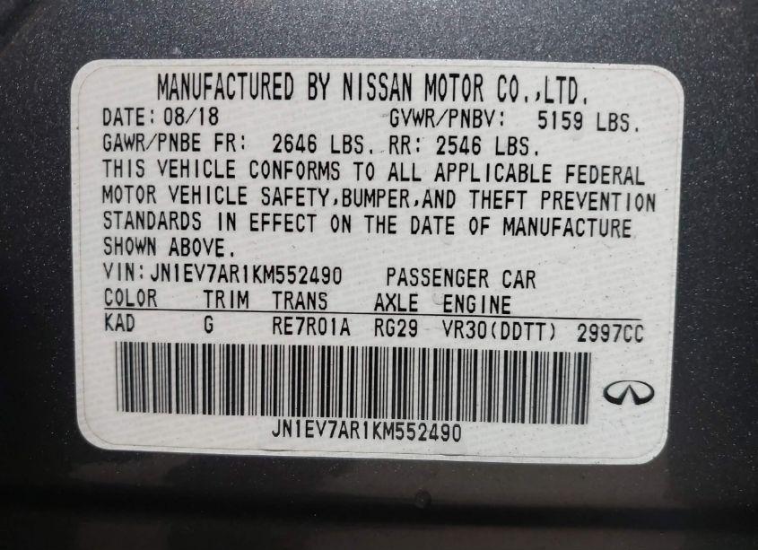 Photo 9 of 2019 Infiniti Q50 3.0T LUXE (VIN JN1EV7AR1KM552490)