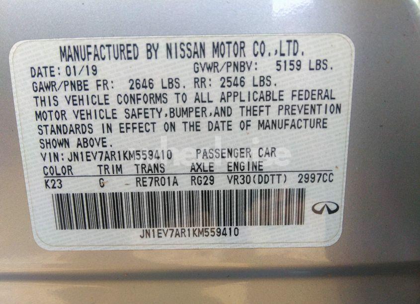 Photo 9 of 2019 Infiniti Q50 3.0T LUXE (VIN JN1EV7AR1KM559410)