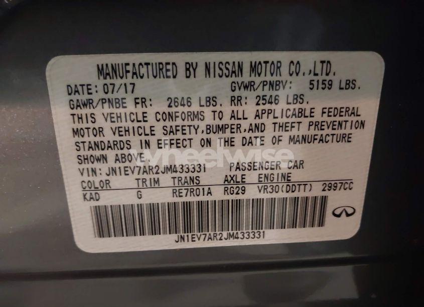 Photo 9 of 2018 Infiniti Q50 3.0T LUXE (VIN JN1EV7AR2JM433331)