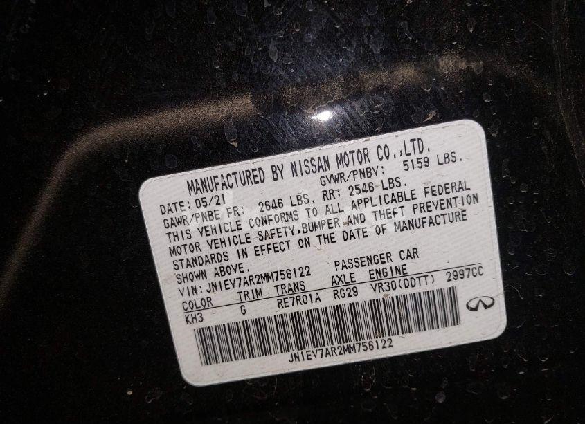 Photo 9 of 2021 Infiniti Q50 PURE AWD (VIN JN1EV7AR2MM756122)