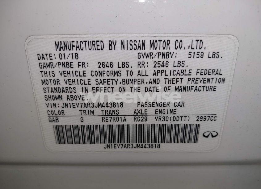 Photo 9 of 2018 Infiniti Q50 3.0T LUXE (VIN JN1EV7AR3JM443818)