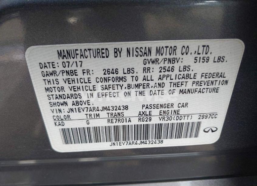 Photo 9 of 2018 Infiniti Q50 3.0T LUXE (VIN JN1EV7AR4JM432438)