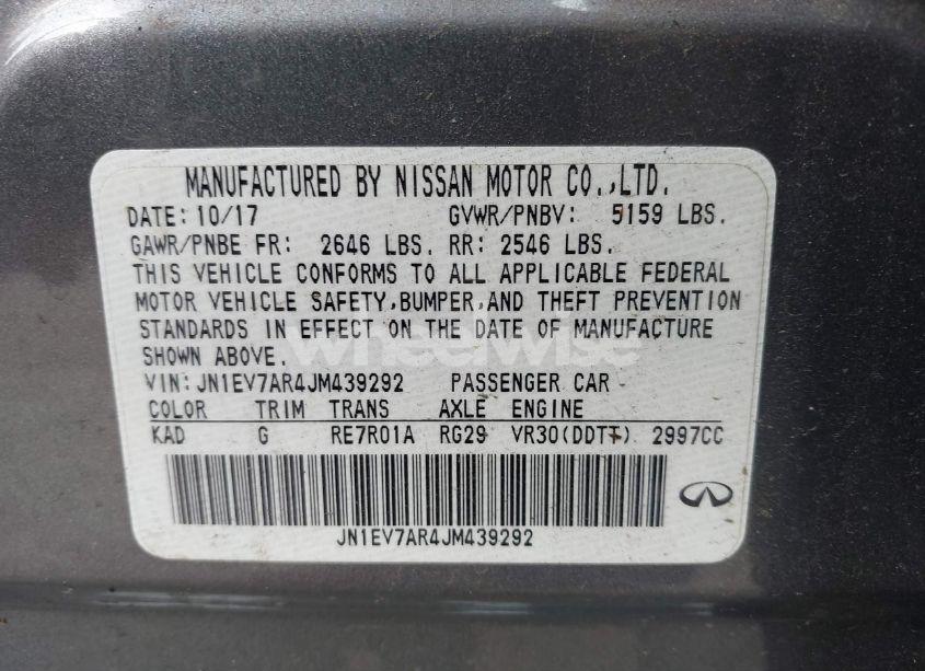 Photo 9 of 2018 Infiniti Q50 3.0T SPORT (VIN JN1EV7AR4JM439292)