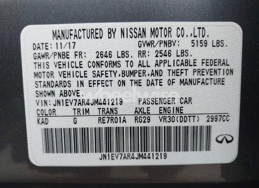 Photo 9 of 2018 Infiniti Q50 3.0T LUXE (VIN JN1EV7AR4JM441219)