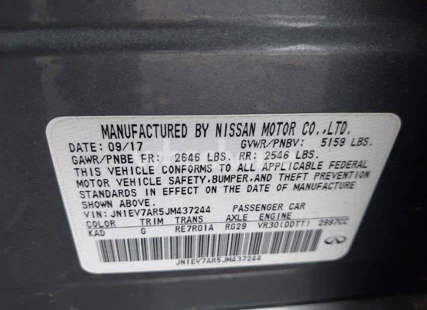 Photo 9 of 2018 Infiniti Q50 3.0T LUXE (VIN JN1EV7AR5JM437244)