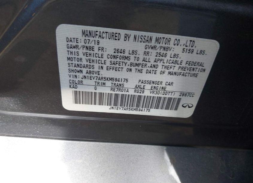 Photo 9 of 2019 Infiniti Q50 3.0T LUXE (VIN JN1EV7AR5KM594175)