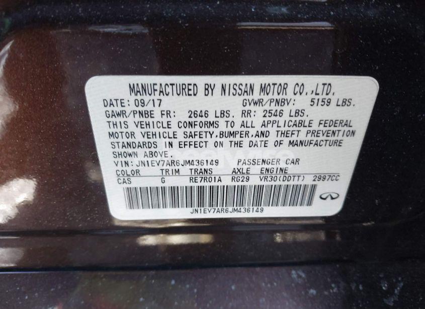 Photo 9 of 2018 Infiniti Q50 3.0T LUXE (VIN JN1EV7AR6JM436149)