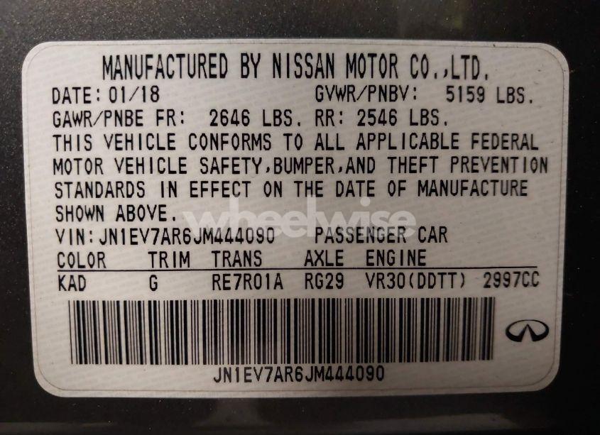 Photo 9 of 2018 Infiniti Q50 3.0T LUXE (VIN JN1EV7AR6JM444090)