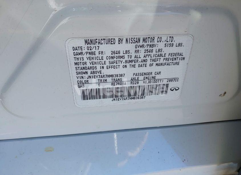 Photo 9 of 2017 Infiniti Q50 3.0T PREMIUM (VIN JN1EV7AR7HM839387)