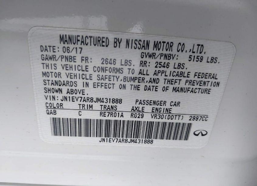 Photo 9 of 2018 Infiniti Q50 3.0T LUXE (VIN JN1EV7AR8JM431888)