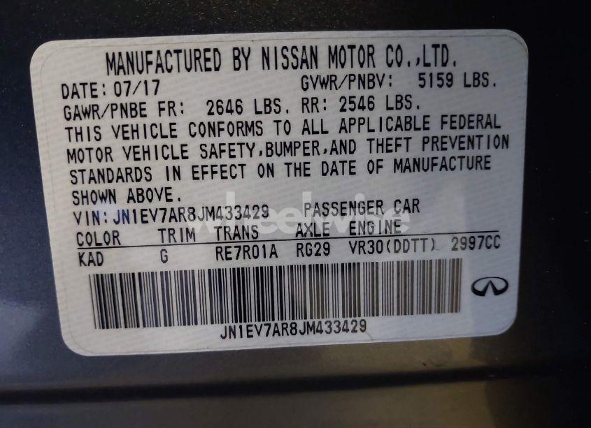 Photo 9 of 2018 Infiniti Q50 3.0T LUXE (VIN JN1EV7AR8JM433429)