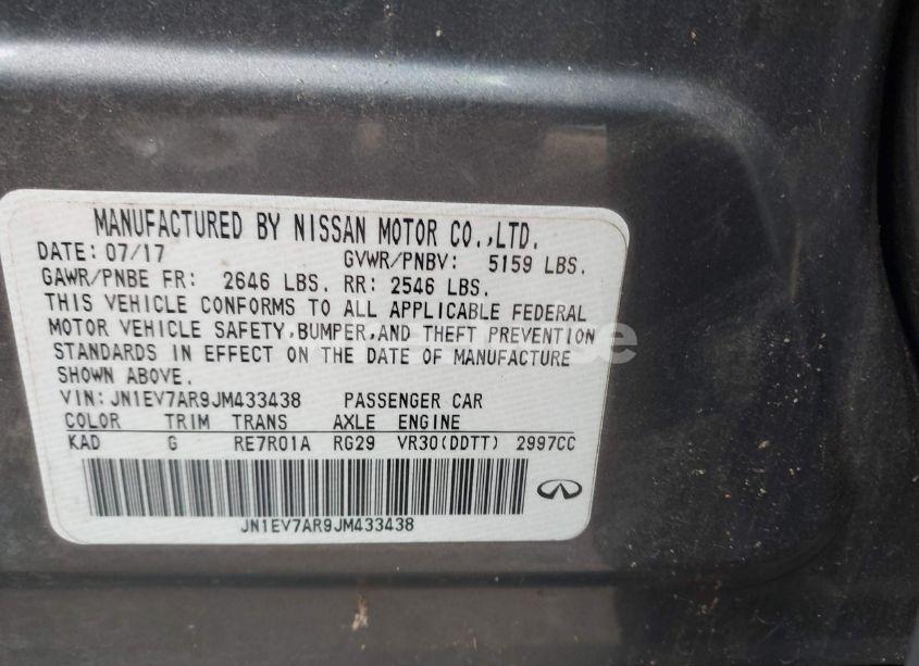 Photo 9 of 2018 Infiniti Q50 3.0T LUXE (VIN JN1EV7AR9JM433438)