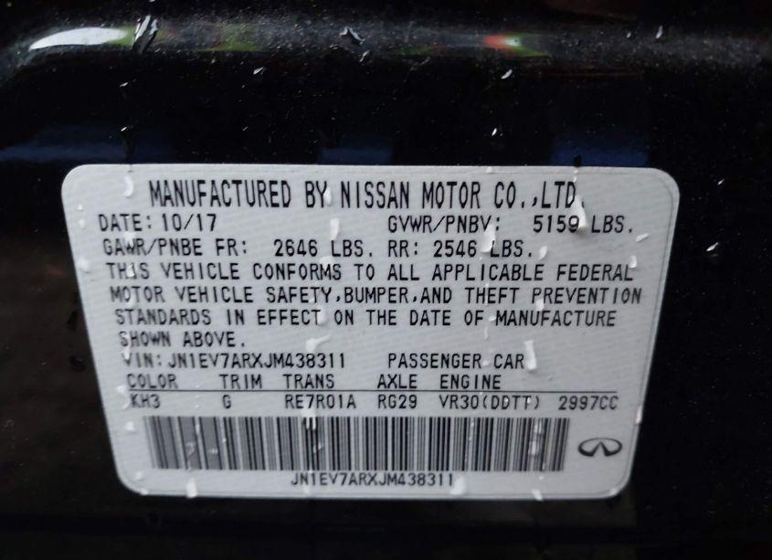 Photo 9 of 2018 Infiniti Q50 3.0T SPORT (VIN JN1EV7ARXJM438311)