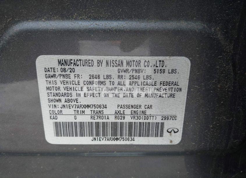 Photo 9 of 2021 Infiniti Q50 PURE AWD (VIN JN1EV7ARXMM750634)