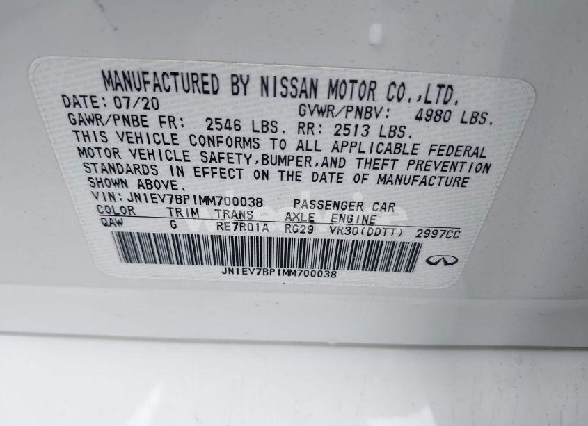 Photo 9 of 2021 Infiniti Q50 LUXE (VIN JN1EV7BP1MM700038)