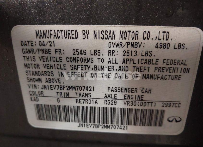 Photo 9 of 2021 Infiniti Q50 (VIN JN1EV7BP2MM707421)