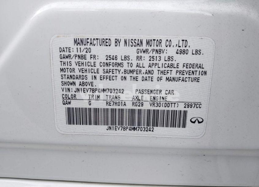 Photo 9 of 2021 Infiniti Q50 LUXE (VIN JN1EV7BP4MM703242)