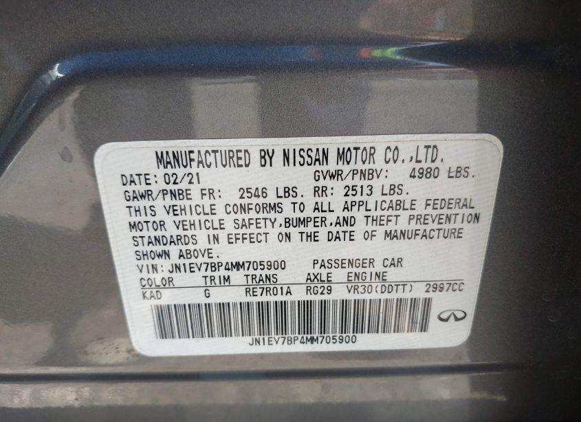 Photo 9 of 2021 Infiniti Q50 LUXE (VIN JN1EV7BP4MM705900)