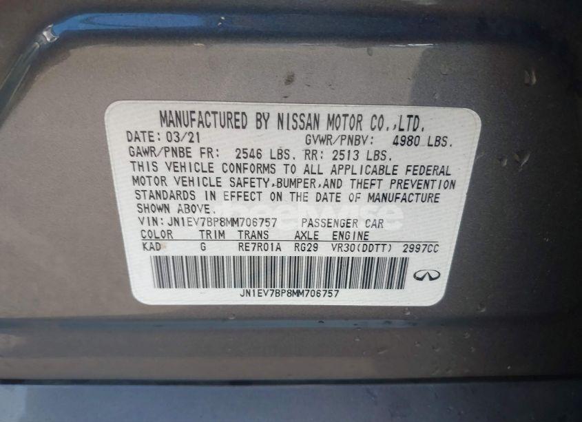 Photo 9 of 2021 Infiniti Q50 LUXE (VIN JN1EV7BP8MM706757)