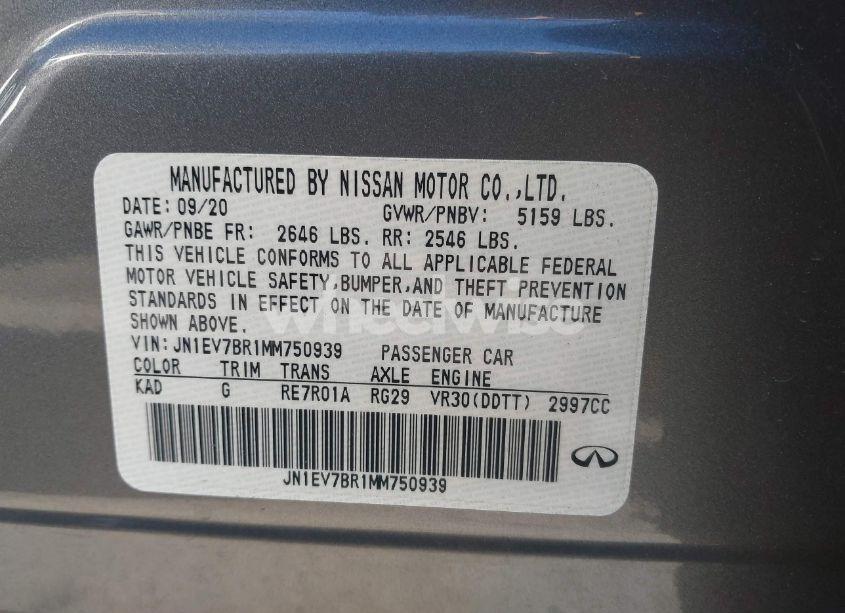 Photo 9 of 2021 Infiniti Q50 LUXE AWD (VIN JN1EV7BR1MM750939)