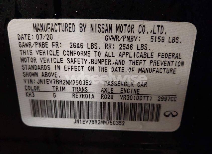 Photo 9 of 2021 Infiniti Q50 LUXE AWD (VIN JN1EV7BR2MM750352)