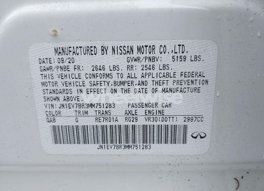 Photo 9 of 2021 Infiniti Q50 LUXE AWD (VIN JN1EV7BR3MM751283)