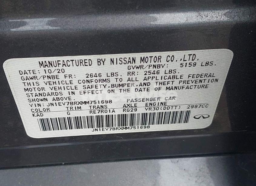 Photo 9 of 2021 Infiniti Q50 LUXE AWD (VIN JN1EV7BRXMM751698)