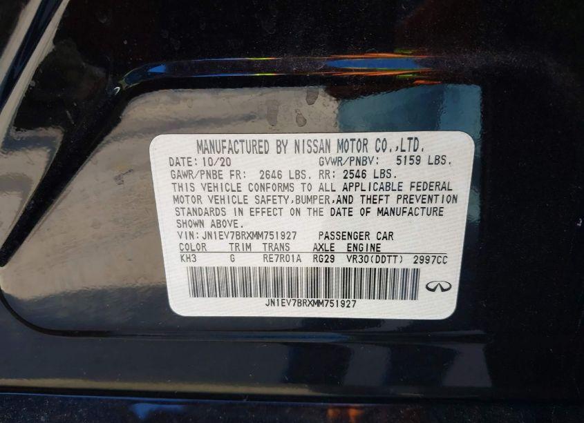 Photo 9 of 2021 Infiniti Q50 LUXE AWD (VIN JN1EV7BRXMM751927)