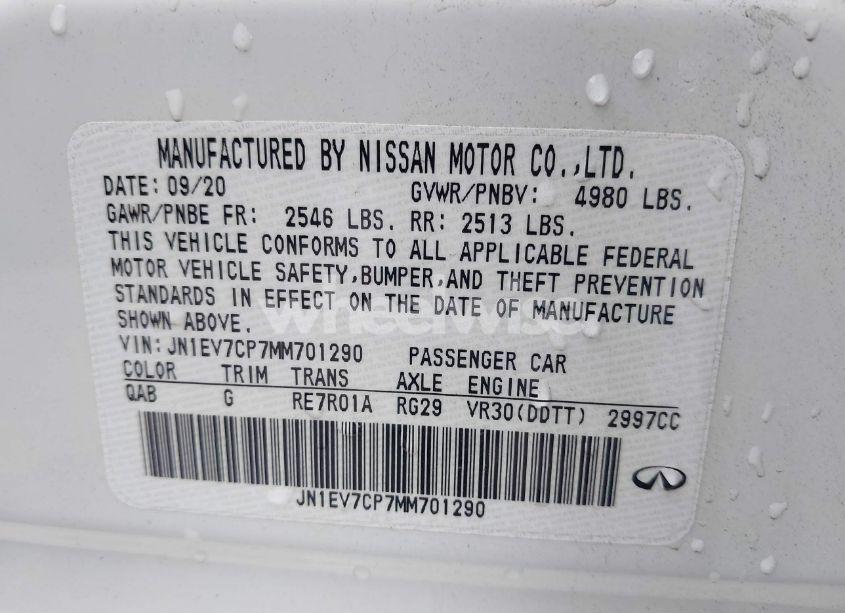 Photo 9 of 2021 Infiniti Q50 SENSORY (VIN JN1EV7CP7MM701290)