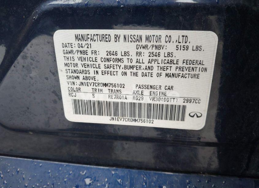 Photo 9 of 2021 Infiniti Q50 SIGNATURE EDITION AWD (VIN JN1EV7CR0MM756102)