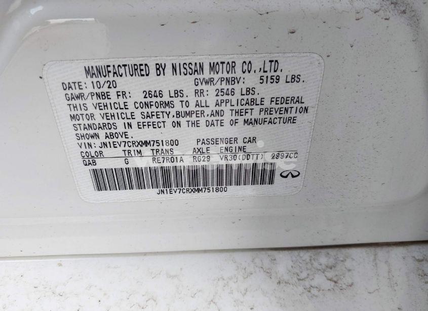 Photo 9 of 2021 Infiniti Q50 SENSORY AWD (VIN JN1EV7CRXMM751800)