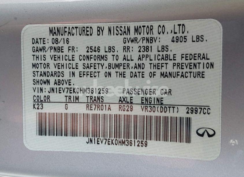 Photo 9 of 2017 Infiniti Q60 3.0T PREMIUM (VIN JN1EV7EK0HM361259)