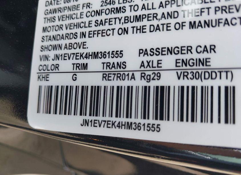 Photo 9 of 2017 Infiniti Q60 3.0T PREMIUM (VIN JN1EV7EK4HM361555)