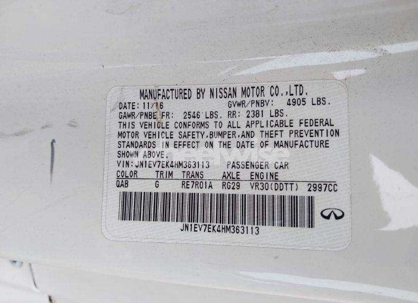 Photo 9 of 2017 Infiniti Q60 3.0T PREMIUM (VIN JN1EV7EK4HM363113)