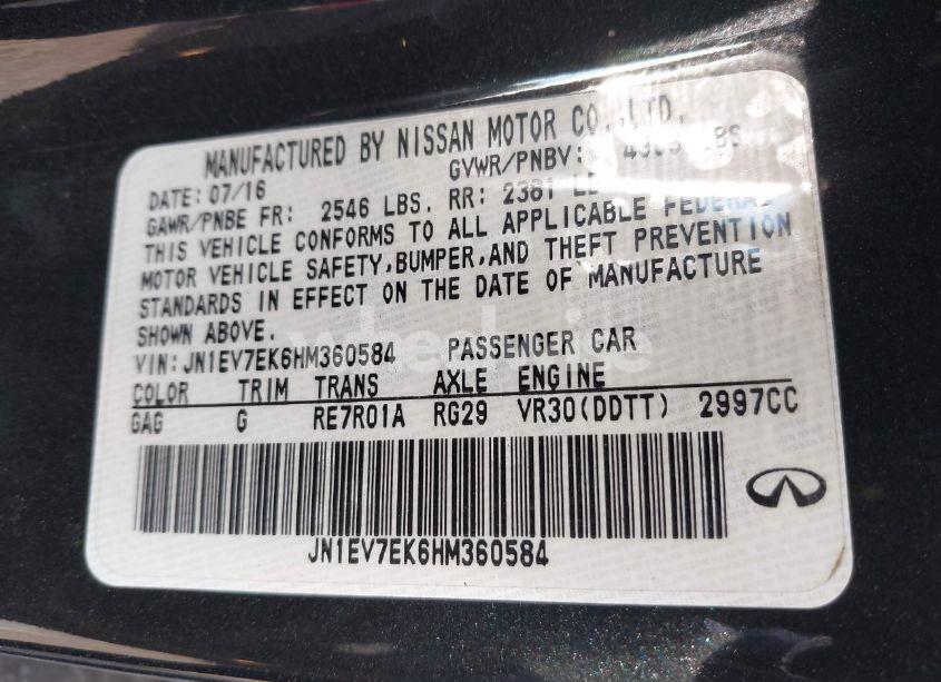 Photo 9 of 2017 Infiniti Q60 3.0T PREMIUM (VIN JN1EV7EK6HM360584)