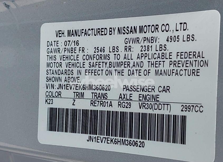 Photo 9 of 2017 Infiniti Q60 3.0T PREMIUM (VIN JN1EV7EK6HM360620)