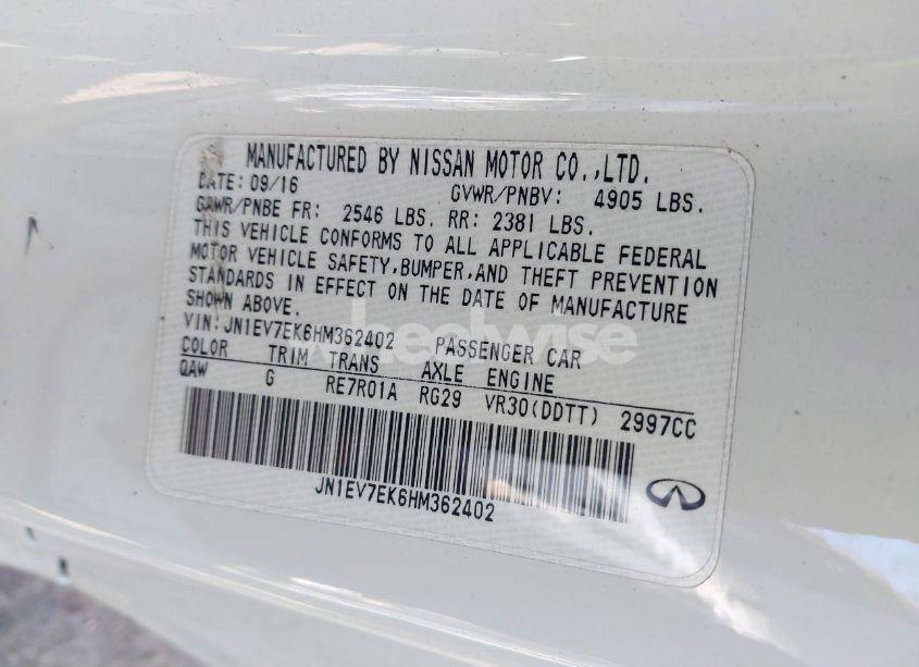 Photo 9 of 2017 Infiniti Q60 3.0T PREMIUM (VIN JN1EV7EK6HM362402)