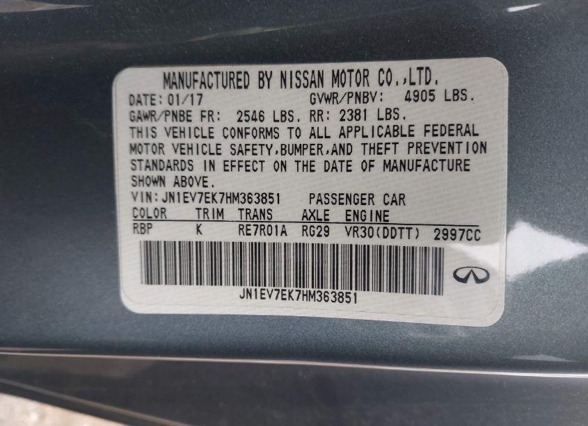 Photo 9 of 2017 Infiniti Q60 3.0T PREMIUM (VIN JN1EV7EK7HM363851)