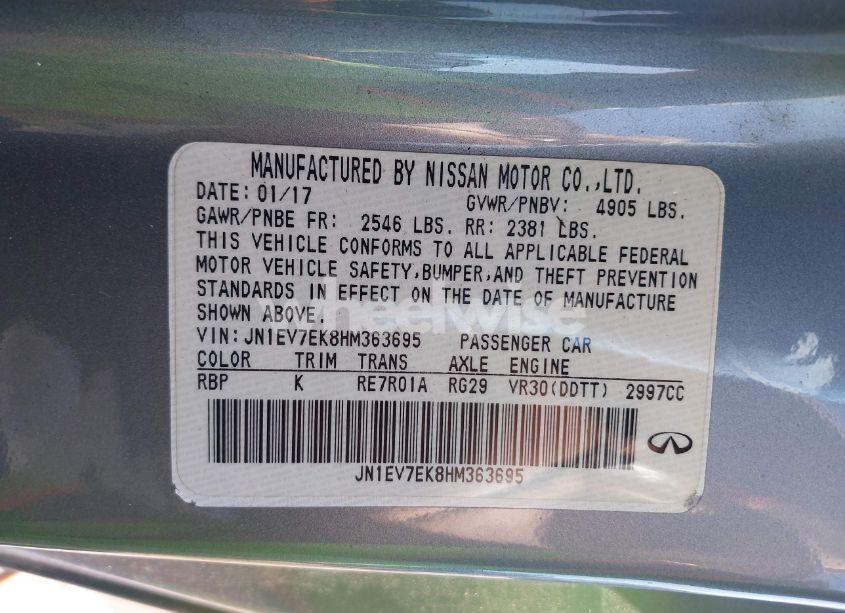 Photo 9 of 2017 Infiniti Q60 3.0T PREMIUM (VIN JN1EV7EK8HM363695)