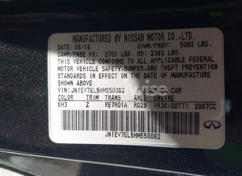 Photo 9 of 2017 Infiniti Q60 3.0T PREMIUM (VIN JN1EV7EL5HM550062)