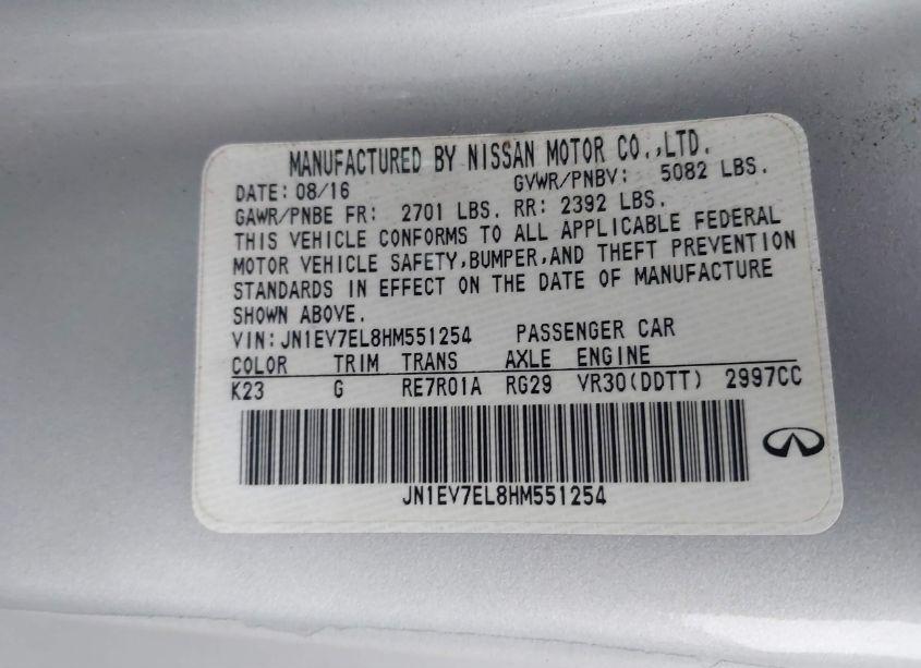 Photo 9 of 2017 Infiniti Q60 3.0T PREMIUM (VIN JN1EV7EL8HM551254)