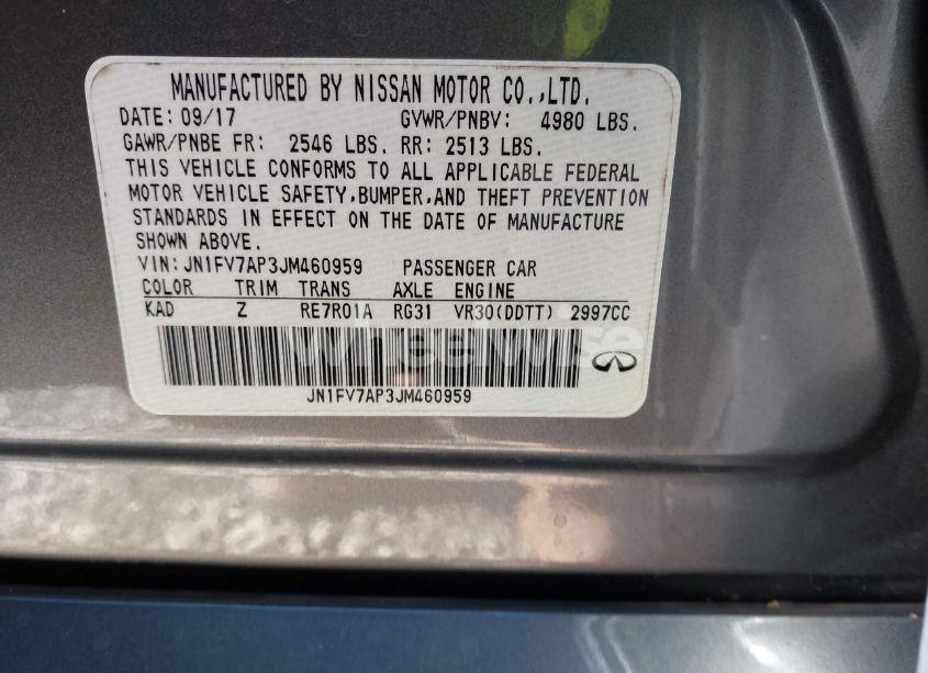 Photo 9 of 2018 Infiniti Q50 3.0T RED SPORT 400 (VIN JN1FV7AP3JM460959)