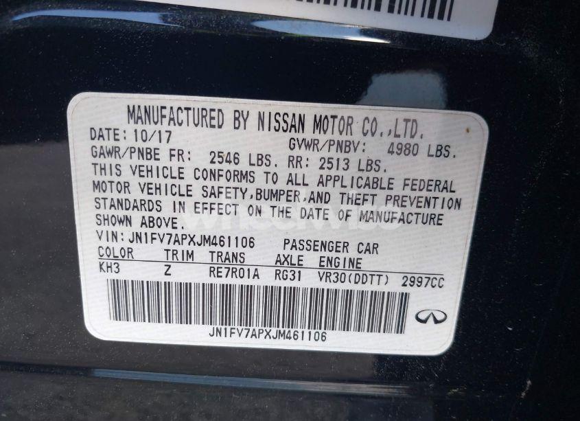 Photo 9 of 2018 Infiniti Q50 3.0T RED SPORT 400 (VIN JN1FV7APXJM461106)