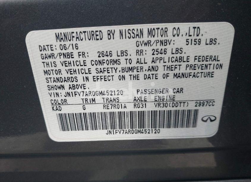 Photo 9 of 2016 Infiniti Q50 3.0T RED SPORT 400 (VIN JN1FV7AR0GM452120)