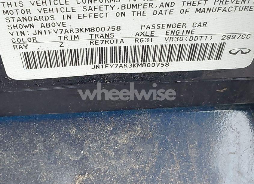 Photo 9 of 2019 Infiniti Q50 3.0T RED SPORT 400 (VIN JN1FV7AR3KM800758)