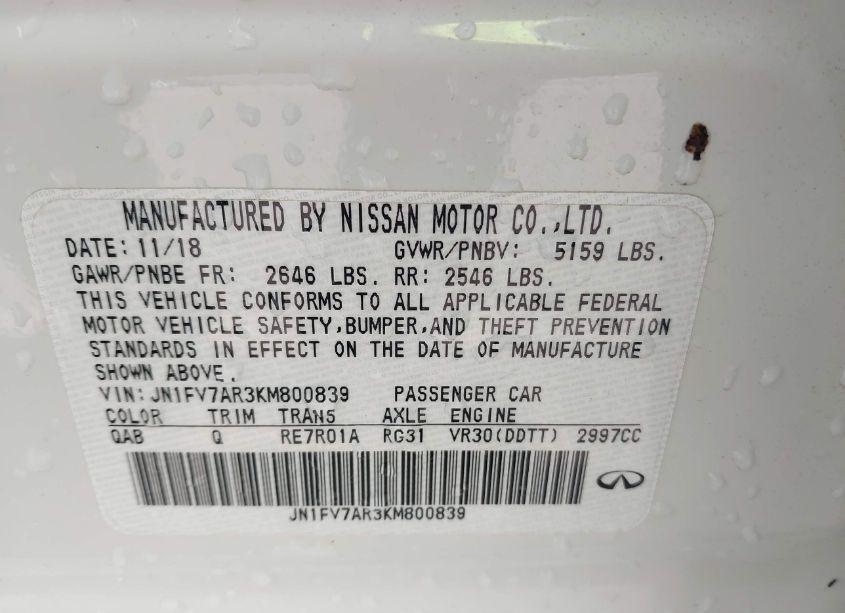 Photo 9 of 2019 Infiniti Q50 3.0T RED SPORT 400 (VIN JN1FV7AR3KM800839)