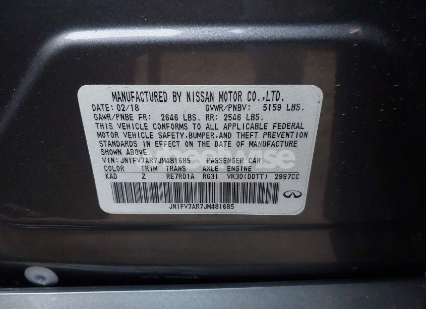 Photo 9 of 2018 Infiniti Q50 3.0T RED SPORT 400 (VIN JN1FV7AR7JM481685)