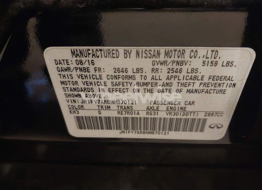 Photo 9 of 2017 Infiniti Q50 3.0T RED SPORT 400 (VIN JN1FV7AR8HM870121)