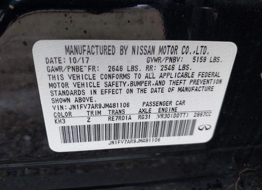 Photo 9 of 2018 Infiniti Q50 3.0T RED SPORT 400 (VIN JN1FV7AR9JM481106)